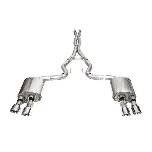 Corsa Performance Exhaust System Kit 21265 Xtreme Valve Cat Back System; 304 Stainless Steel; With Mufflers; 3 Inch Pipe Diameter; Dual Exhaust With Quad Exit; Dual Rear Exit