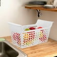 thumbnail image 4 of LOLIPPYY Basket Extendable for Storage Freezer Basket Plastic White Food Organization Kitchen 1Set, 4 of 8