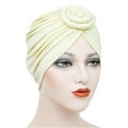 thumbnail image 5 of ziyahi Lot de 1 Disque Concentrique Turban Africain Pré-Noué Léger Mode Couvre-Chefs Écharpes pour Femmes Beige Clair, 5 of 5