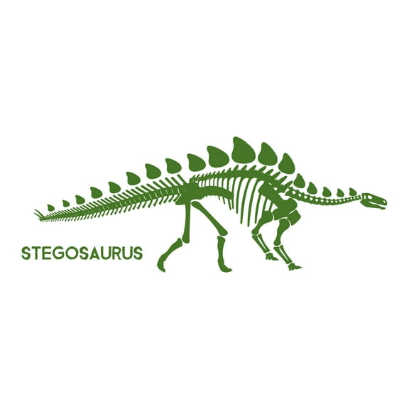 Stegosaurus Dinosaur Skeleton Wall Art DesignWall Decal Decoration Stegosaurus Abstract Animal Cartoon Animals Decorating Ideas for Child's Bedroom Size: 10 In(W) x 4 In(H)