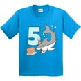 thumbnail image 3 of Inktastic 5th Birthday Shark with Cake Youth T-Shirt, 3 of 5