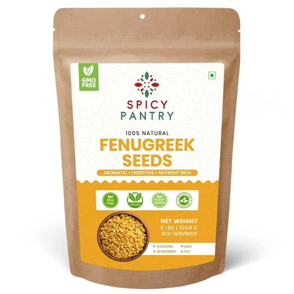 Spicy Pantry Whole Fenugreek Seeds – 5lbs, All Natural, Ideal for Indian Cooking & Ayurvedic Spice