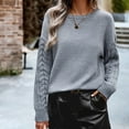 thumbnail image 5 of RYRJJ Womens Oversized Sweaters Fall Crew Neck Long Sleeve Drop Shoulder Pullover Casual Cable Knit Chunky Sweater Tops(Gray,XL), 5 of 6