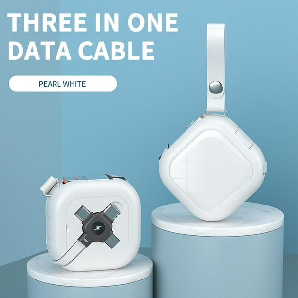 Cable de datos One Drag Three para carga rápida, apto para teléfonos móviles Android y T-ypec, cable retráctil de almacenamiento y carga.