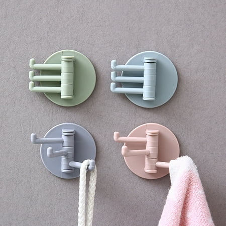 

BueatyH Kitchen Hanger Organization Wall Mounted Great 3 Branch Rotatable Storage Hook