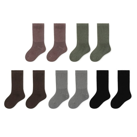 Lcxweerr 5 Pairs Toddler Winter Thermal Cotton Boot Socks Kids Boys Girls Low Cut Ankle Socks