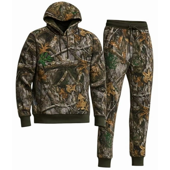 Men's 2 Piece Casual Pullover Camo Jungle Hunting Printed Designer Tech Suit