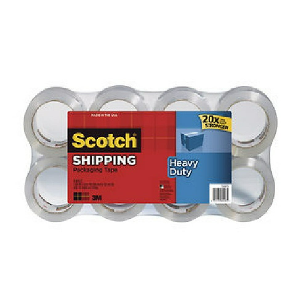 Scotch HeavyDuty Shipping Packaging Tape, 1 8/9 x 1,573 1/5, 8 pk