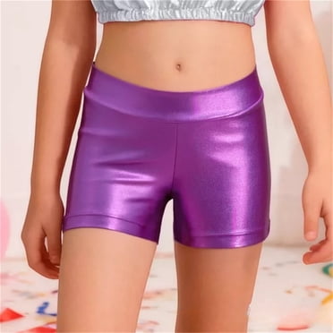 Girls Shorts Quick Dry Workout Purple Shorts High Waisted Sports Short 8-9 Years