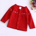 thumbnail image 2 of KEXE Girls Sweaters Girls Cardigan Sweater Girls' Cardigans Sweater School Uniforms Cotton Long Sleeve Lightweight Outerwear Red 3-4 Years, 2 of 6