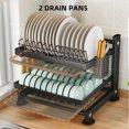thumbnail image 6 of CACAGOO 2-Tier Dish Drying Rack - Adjustable Drying Rack w/Large Capacity, Space-Saving Dish Rack for Kitchen Counter, 6 of 9