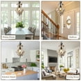 thumbnail image 5 of Cusp Barn  Farmhouse Light Fixtures Chandelier 1-Light Rustic Wood Pendant Light with Adjustable Chain for Kitchen Island Distressed White, 5 of 5