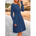 thumbnail image 4 of Vestido PRETTYGARDEN de Punto Acanalado Azul Oscuro de Manga Larga Talla S, 4 of 8