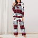 thumbnail image 2 of Balery Buffalo Plaid Forest Conjunto de Pijama con Estampado para Mujer, Conjunto de Dos Piezas con Manga Larga, Ropa de Dormir Suave con Bolsillos, Pijamas Cómodos-Small, 2 of 7