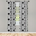thumbnail image 3 of Ambesonne Black White Curtains, Big Little Squares, Pair of 28"x84", Black White, 3 of 5