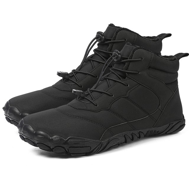 Zapatos Senderismo para Hombre Botas Nieve Antideslizantes Forro para Clima (Negro 46)
