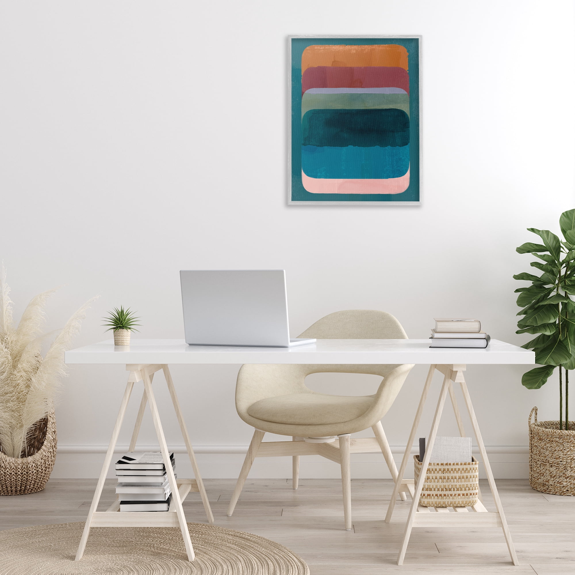 Stupell Industries Rustic Inspired Ombre Pattern Abstract Painting Gray Framed Art Print Wall Art, 24 x 30
