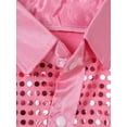 thumbnail image 6 of JanJean Kids Boys Girls Jazz Dance Costume Sequins Long Sleeve Button Down Shirt 70s Disco Party Fance Dress Up Pink 7-8, 6 of 7