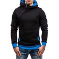 thumbnail image 2 of MIASHUI Men's Fall Winter Pullover Hoodie Diagonal Zipper Design Long Sleeve Unique Style Casual Top Blue,XL, 2 of 7