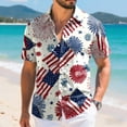 thumbnail image 5 of Linfrsh Flag Shirts for Men Retro 1776 American Flag 250th Independence Day Red White Blue Tee(Red,2XL), 5 of 6
