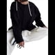thumbnail image 3 of Camisetas de Larga Extragrandes para Mujer, Camisetas Básicas de Cuello Redondo, Tops de Otoño, Ropa Informal de Entrenamiento Y2K. Negro L, 3 of 10