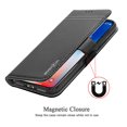 thumbnail image 4 of iPhone X Case, Mignova Genuine Leather Magnetic Closure Card Slot Wallet Case Cover with kick stand, ID & Credit Card Pockets for Apple iPhone X (Black), 4 of 5