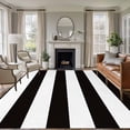 thumbnail image 2 of Area Rug 72×108in, Minimalistic Black White Floor Carpet Living Room Rug, Chic Stripes Non-Slip Welcome Mat Indoor Rugs for Bedroom Dining Room, 2 of 9