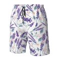 thumbnail image 4 of Fotbe Lavender Flowers Trajes de Baño Estampados para Hombre, Shorts de Verano de Secado Rápido, Ropa de Playa, Bañadores-Small, 4 of 6