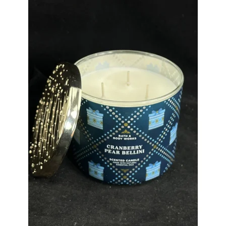 Bath & Body Works 3 Wick Candle Cranberry Pear Bellini
