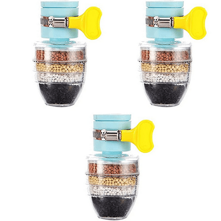 

Faucet Water Filter 3 Pack Faucet Mount Filters Purifier Kitchen Tap Filtration Activated Carbon Removes Chlorine Fluoride Heavy Metals Hard Water for Home Kitchen Bathroom