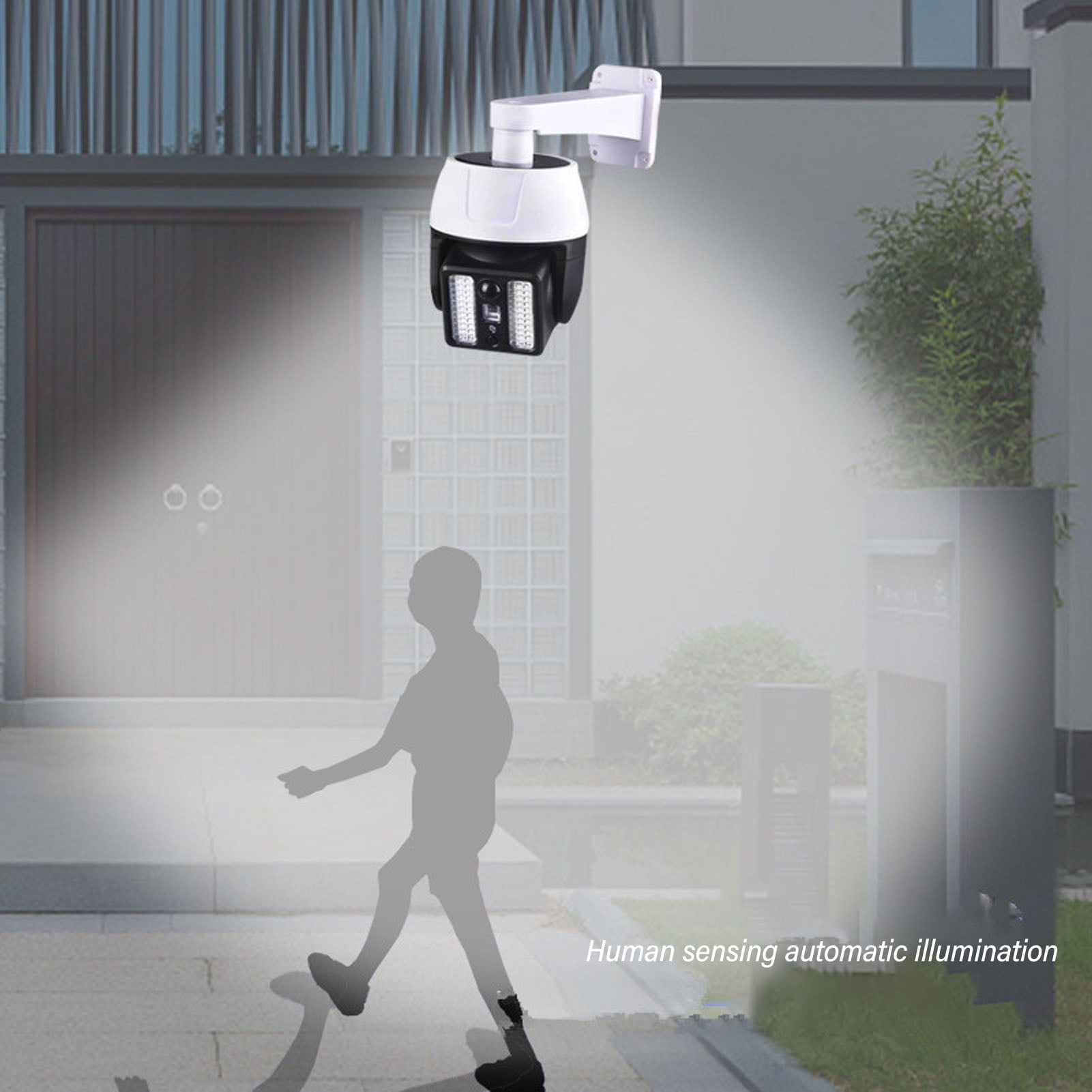 Solar Outdoor Lights prosthetic Security Camera, Solar Powered Simulated Surveillance Camera with Remote Control for Indoor