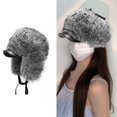 thumbnail image 2 of ZPAQI Popular Plush Beanies Hat Furs Trapper Hat Thicken Caps for Winter Sport, 2 of 13