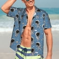 thumbnail image 7 of Pofeuu Cute Cartoon Astronaut Print Hawaiian Shirt for Men Sleeves Casual Button Down Summer Beach Dress Shirts T-Shirts,XX-Large, 7 of 7
