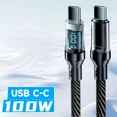 thumbnail image 1 of 6A PD 120W Type C Fast Charging Cable USB to Type C Nylon Data Cord For Xiaomi POCO Samsung With LED Digital Display USB C Cable, 1 of 6
