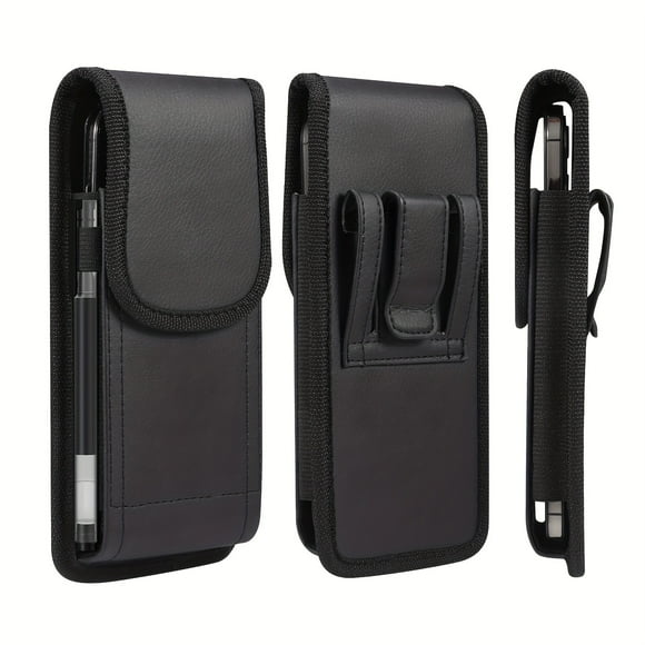 Universal Leather Cellphone Holster Case With Belt Clip For IPhone 14 Plus 11 Pro Max XS Max Belt Pouch Phone Holder For Men Vertical Samsung Galaxy Note 10 9 8 Plus