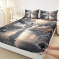 thumbnail image 3 of Homewish Teens Western Christian Bed Sheets, Rustic Nature Scenery King Sheets, Bible Verses Theme Sheet Set, Lightweight Room Decor, 4pcs, 3 of 7