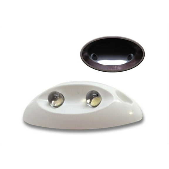 Pactrade Marine Boat White LED Courtesy Light Cool White 12V 0.23W Plastic 30 Deg Beam