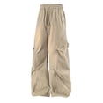 thumbnail image 2 of hlysgo Mens Baggy Cargo Pants Trendy Casual Parachute Pant Loose Fit Harem Joggers Streetwear with Pockets Khaki,4xL, 2 of 6
