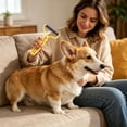 thumbnail image 6 of FEOLGEHLY Double Sided Dematting Comb for Dogs and Cats, Undercoat Rake with Stainless Steel Teeth, Long Hair Grooming Deshedding Tool, Safe Detangling Pet Brush for Pets (Yellow), 6 of 8
