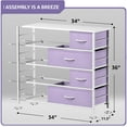 thumbnail image 6 of Sorbus Chest of 8 Drawers Dresser for Nursery & Children's Rooms, Wood Top, Fabric Drawers - Purple, 6 of 7