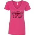 thumbnail image 3 of Inktastic Celebrate Juneteenth Women's V-Neck T-Shirt, 3 of 5