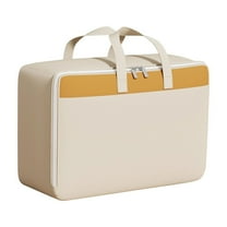 Oggfader Heavy Duty Storage Bag with Reinforced Handles - Khaki S, Double Zipper Collapsible for Clothing Quilt, Moving Travel Dorm