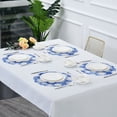 thumbnail image 5 of 15.4" Round Placemat Set of 6 Polyester Fabric Place Mats Non-Slip Dining Kitchen Table Mats for Kitchen Party Decor Blue and White Snowflake, 5 of 5