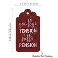 thumbnail image 5 of Inkdotpot Real Silver Foil Good Bye Tension Hello Pension Retirement Tags Favor Hang Paper Tags 100 Pieces, 5 of 6
