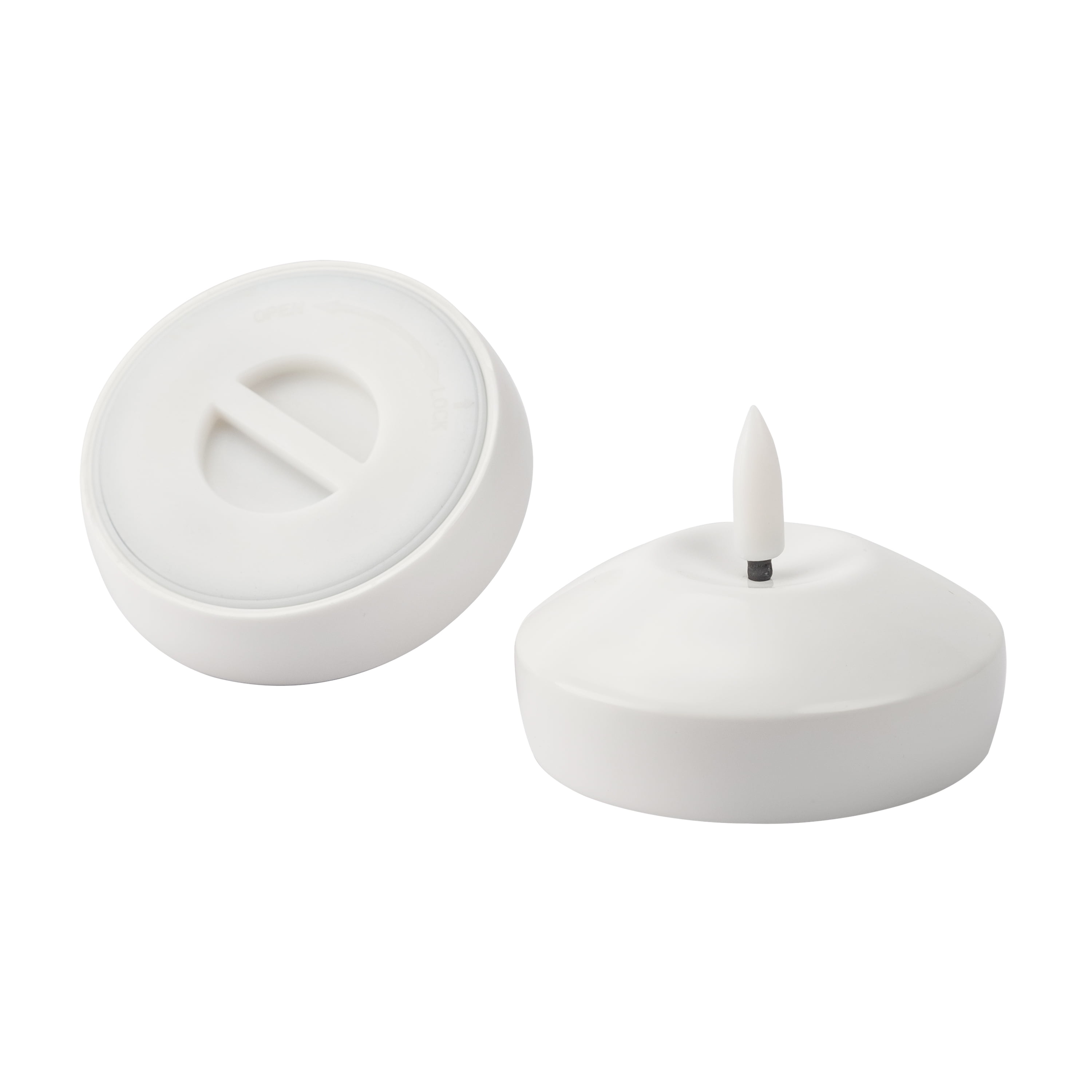 (2 pack) Mainstays Battery Operated 3 inch White Floating Faux Candle Light 3PK with Remote Control