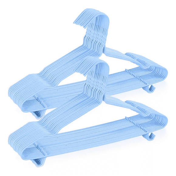 20 Ganchos Ropa Perchas Antiderrapantes De Acero Inoxidable azul