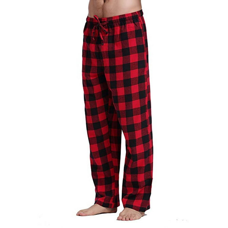 xiuh casual pants fashion men's casual plaid loose sport plaid pajama pants  trousers baggy pants red xxl 