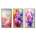 thumbnail image 2 of Designart "Light Pink Blue Abstract Playful I" Abstract Shapes Framed Wall Art Set Of 3 - Blue Transitional Frame Canvas Set For Living Room Decor, 2 of 6