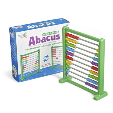 hand2mind Double-Sided Abacus, Plastic Abacus for Kids Math, 100 Counting Beads, Math Toys, Ages 3 