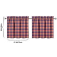 thumbnail image 4 of Colorful Plaid Kitchen Curtains Set of 2 - 27.5x24 Inch Tier Window Panels Semi-Sheer Rod Pocket Farmhouse Style, 4 of 4